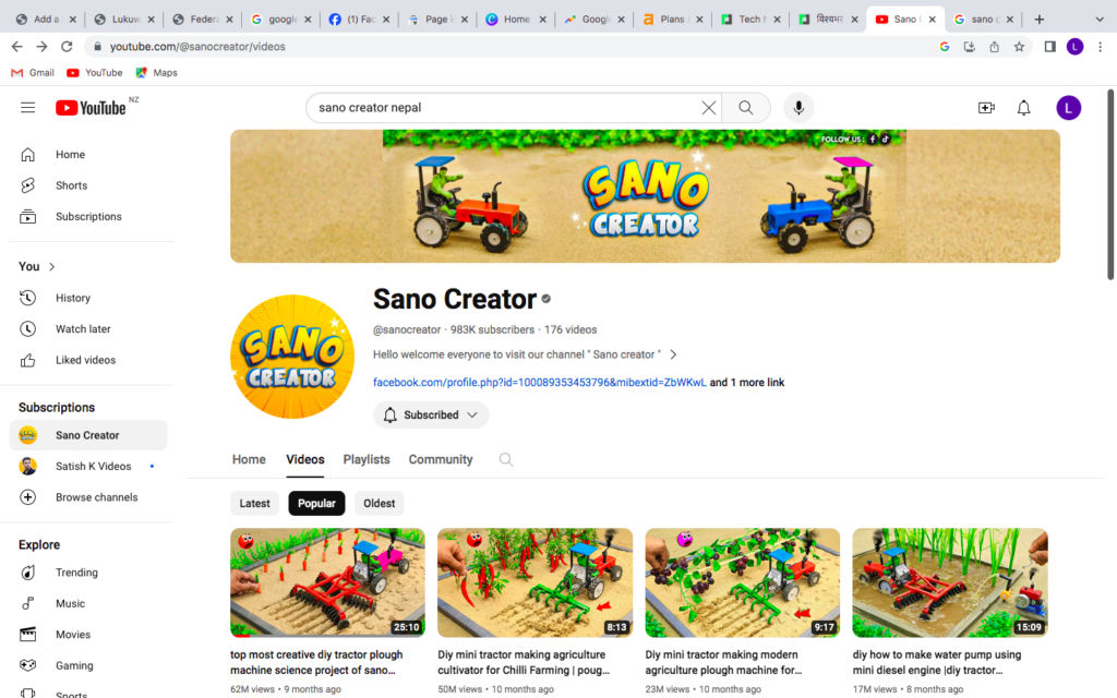 Sano Creator Nepali Youtube channel for kids